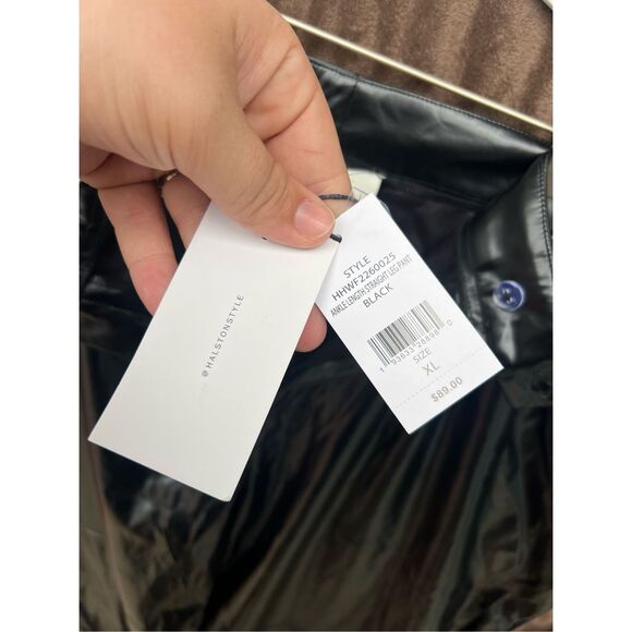 Halston Black Ankle Length Straight Leg Pants Woman’s Size XL NEW MSRP $89 - Picture 11 of 16